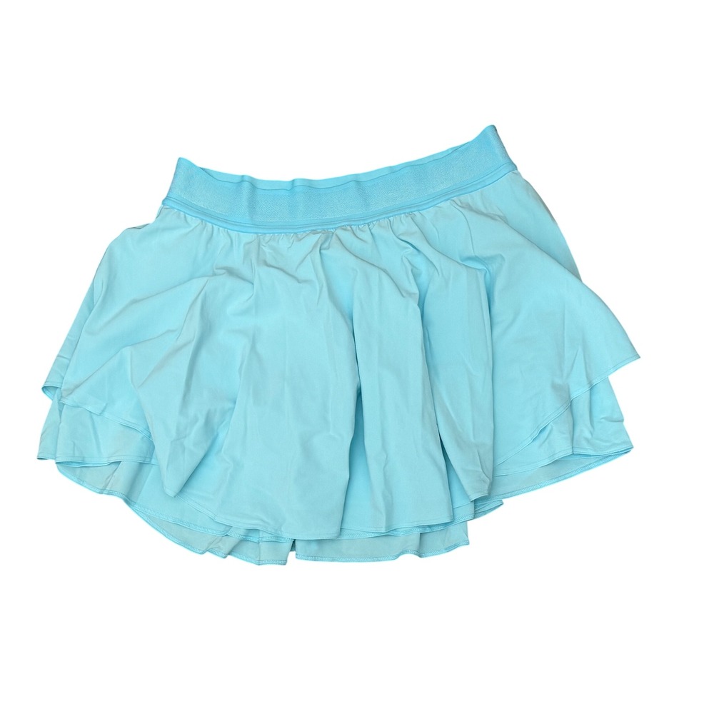 Lululemon Court Rival HR Skirt Long Size 10 NWT Cyan Blue High Rise Tennis